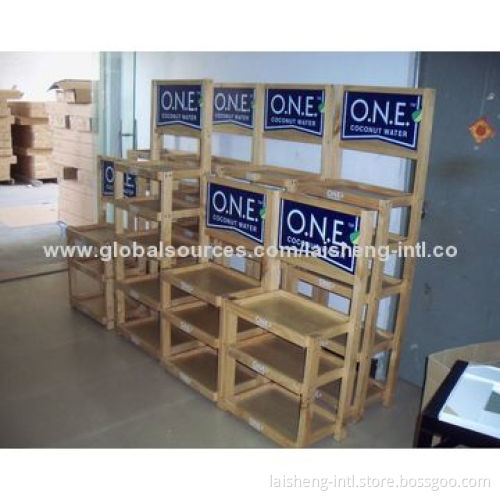 Beverage Display Rack with Four Adjustable Feet and Knock-down Structure